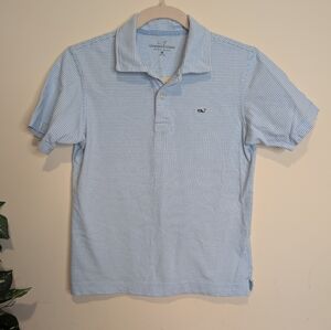 Vineyard Vines Light Blue Striped Polo Shirt Boys 12-14